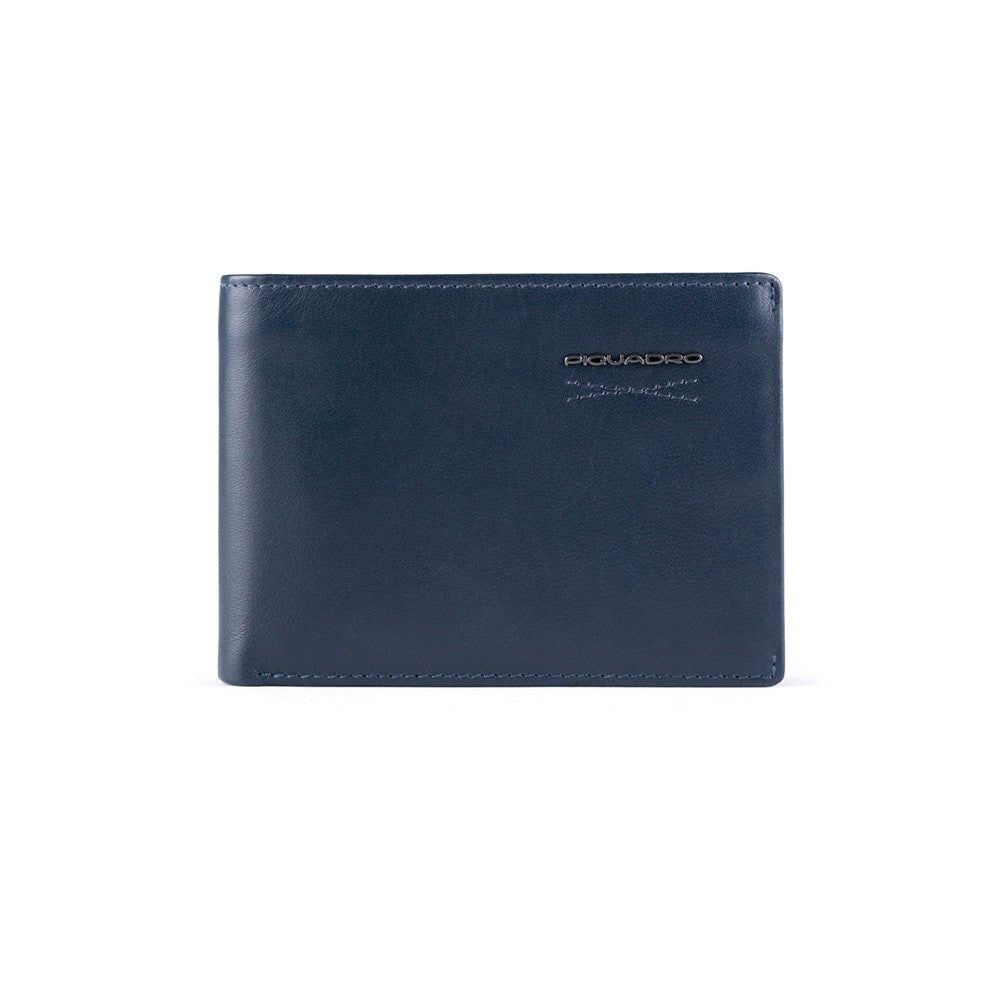 Piquadro, Obidos, Lederbrieftasche, Münzhalter, Marine, Für Männer