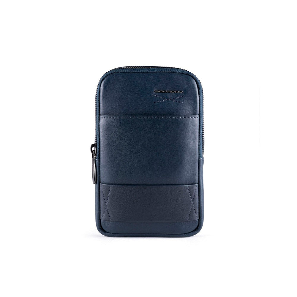 Piquadro, Piquadro, Telefon-Organizer, Leder-Umhängetasche, Blau, 18 x 12 x 2,50 cm, Für Männer