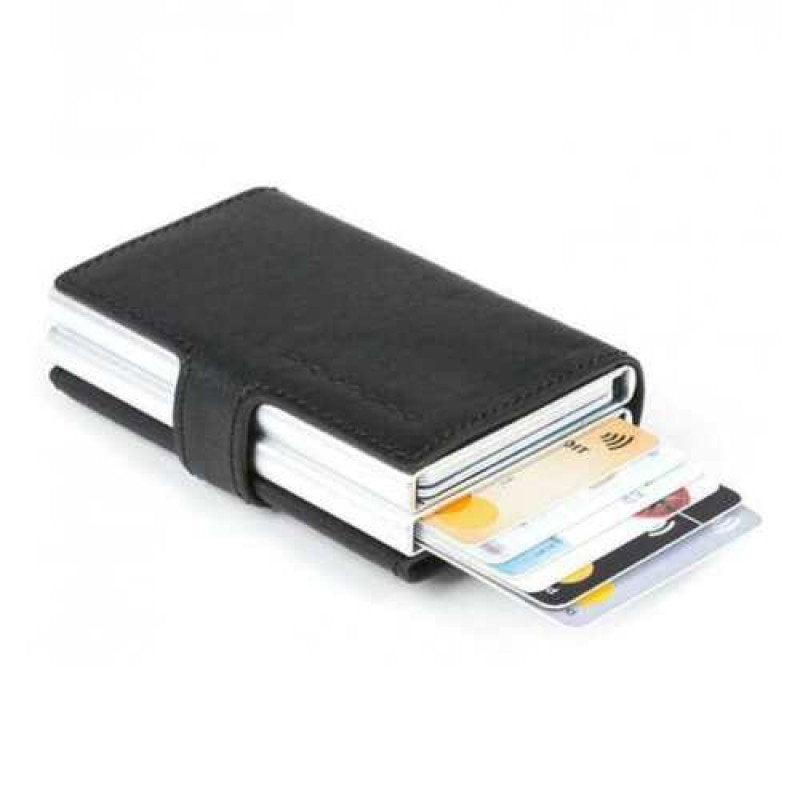 Piquadro, Piquadro, Leder-Kartenhalter, Kreditkartenetui, Schwarz, Unisex
