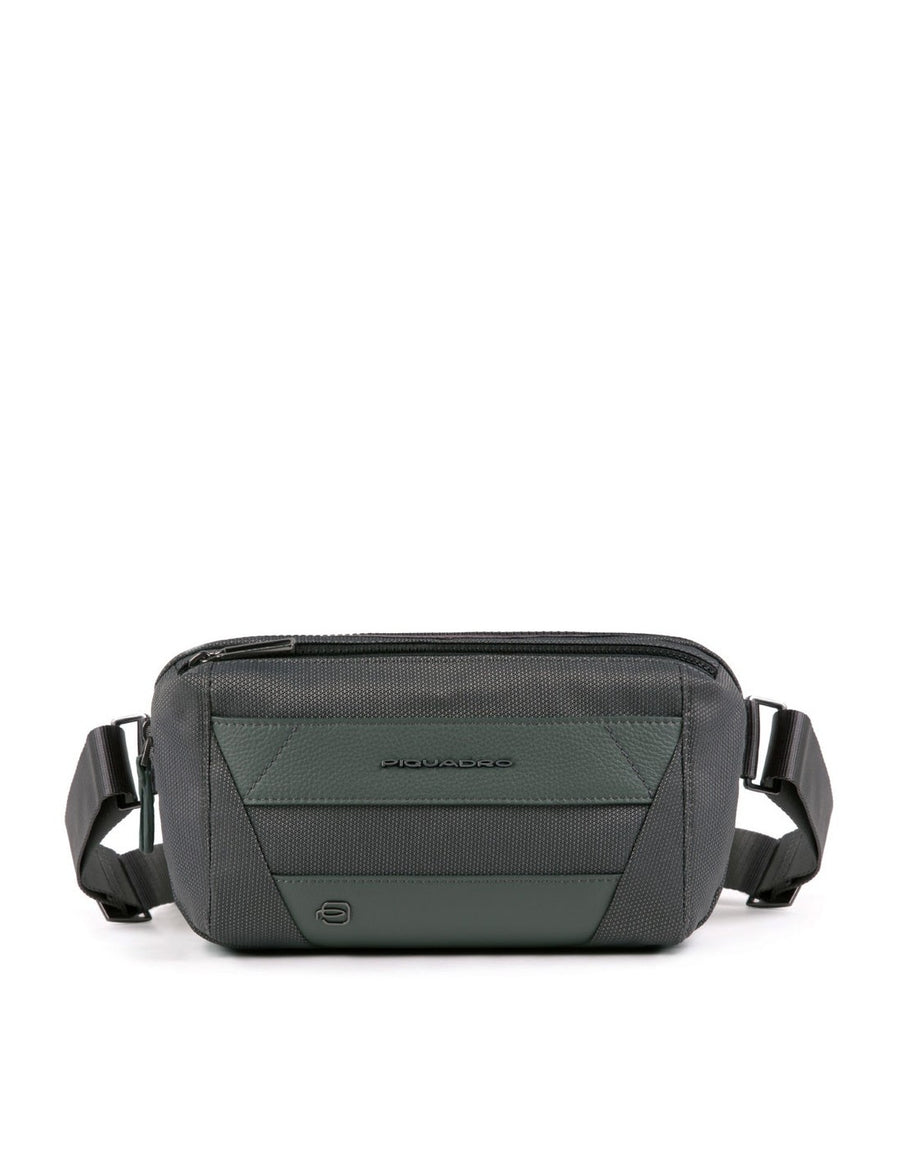 Piquadro Piquadro, Trakai, Textil-Bauchtasche, Grau, 27 x 14,5 x 7,5 cm, Für Männer Regular
