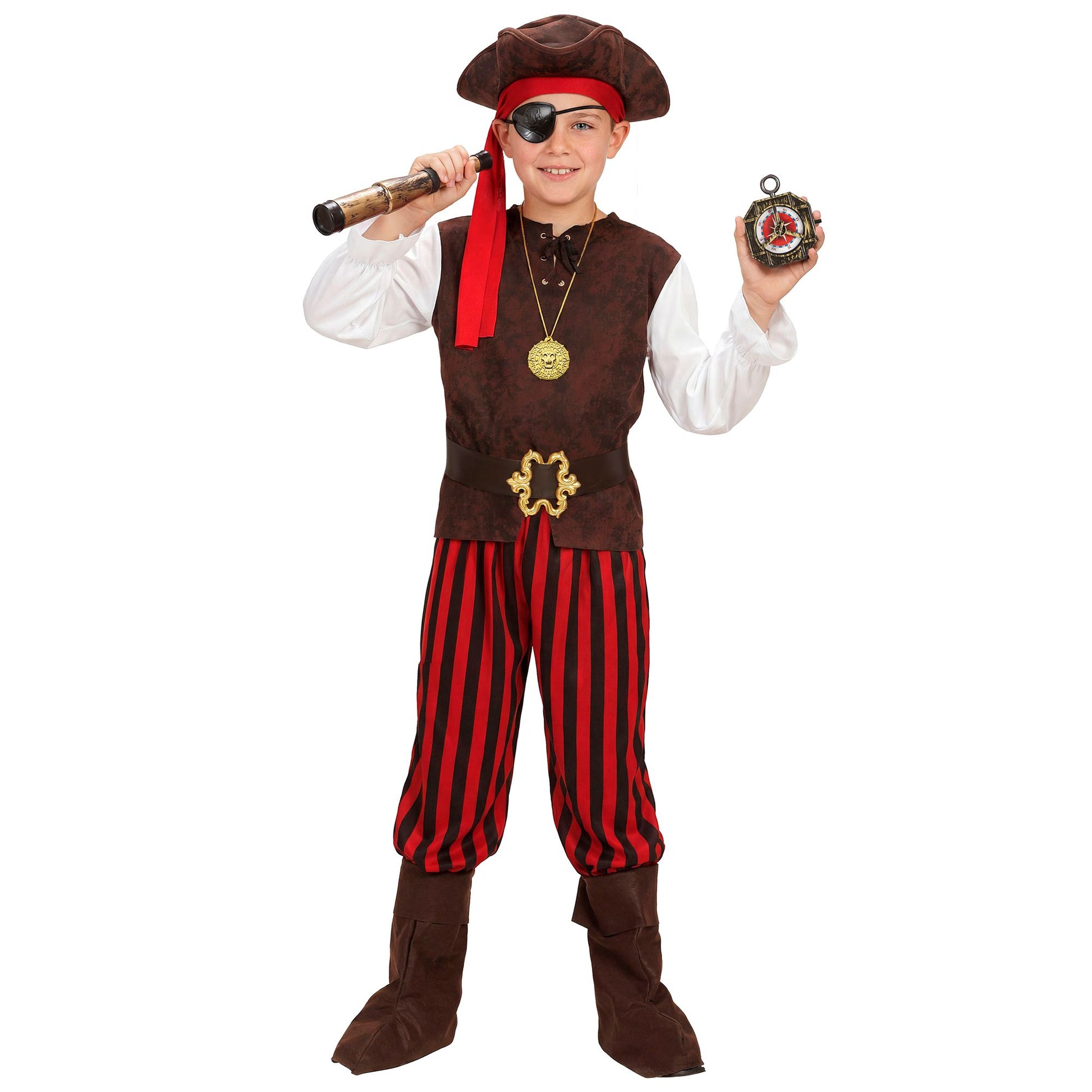 "PIRAT DER KARIBIK" (Hemd mit Weste, Hose, Gürtel, Stiefelüberzieher, Stirnband, Hut) – Ansicht 4