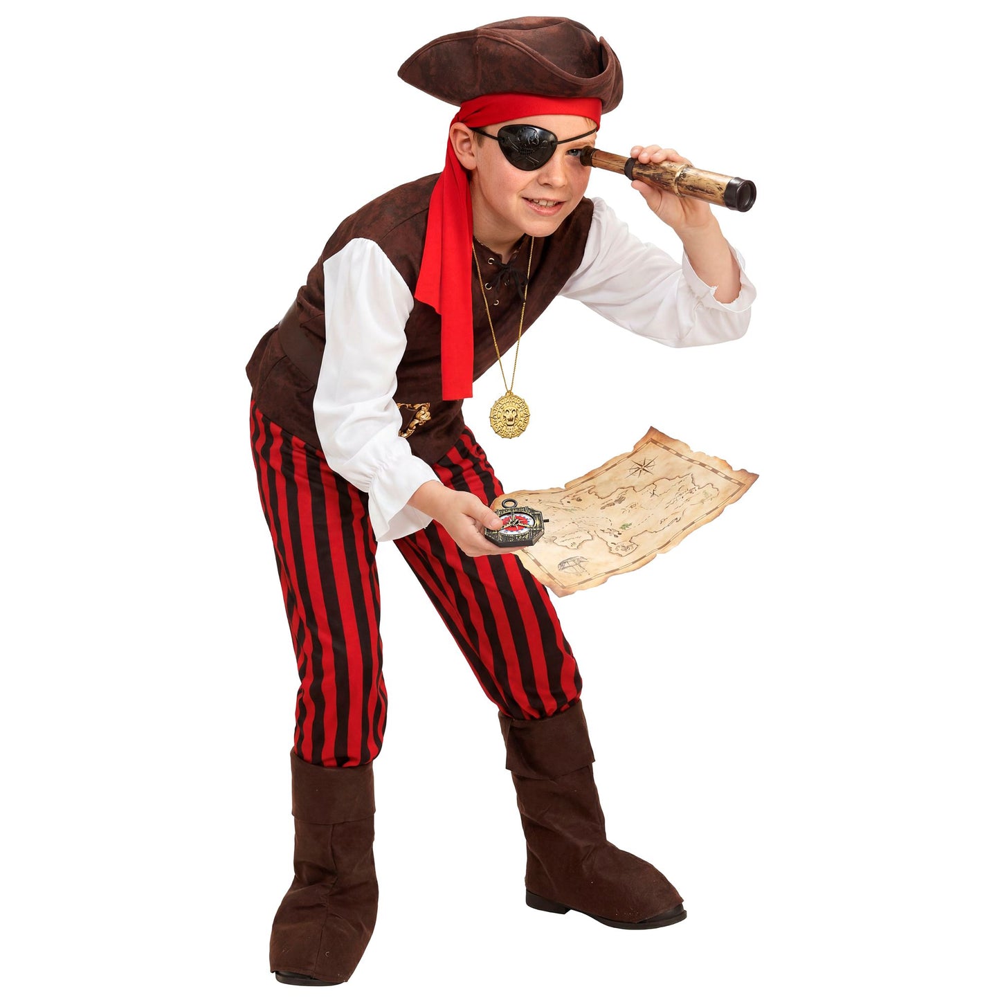 "PIRAT DER KARIBIK" (Hemd mit Weste, Hose, Gürtel, Stiefelüberzieher, Stirnband, Hut) – Ansicht 6