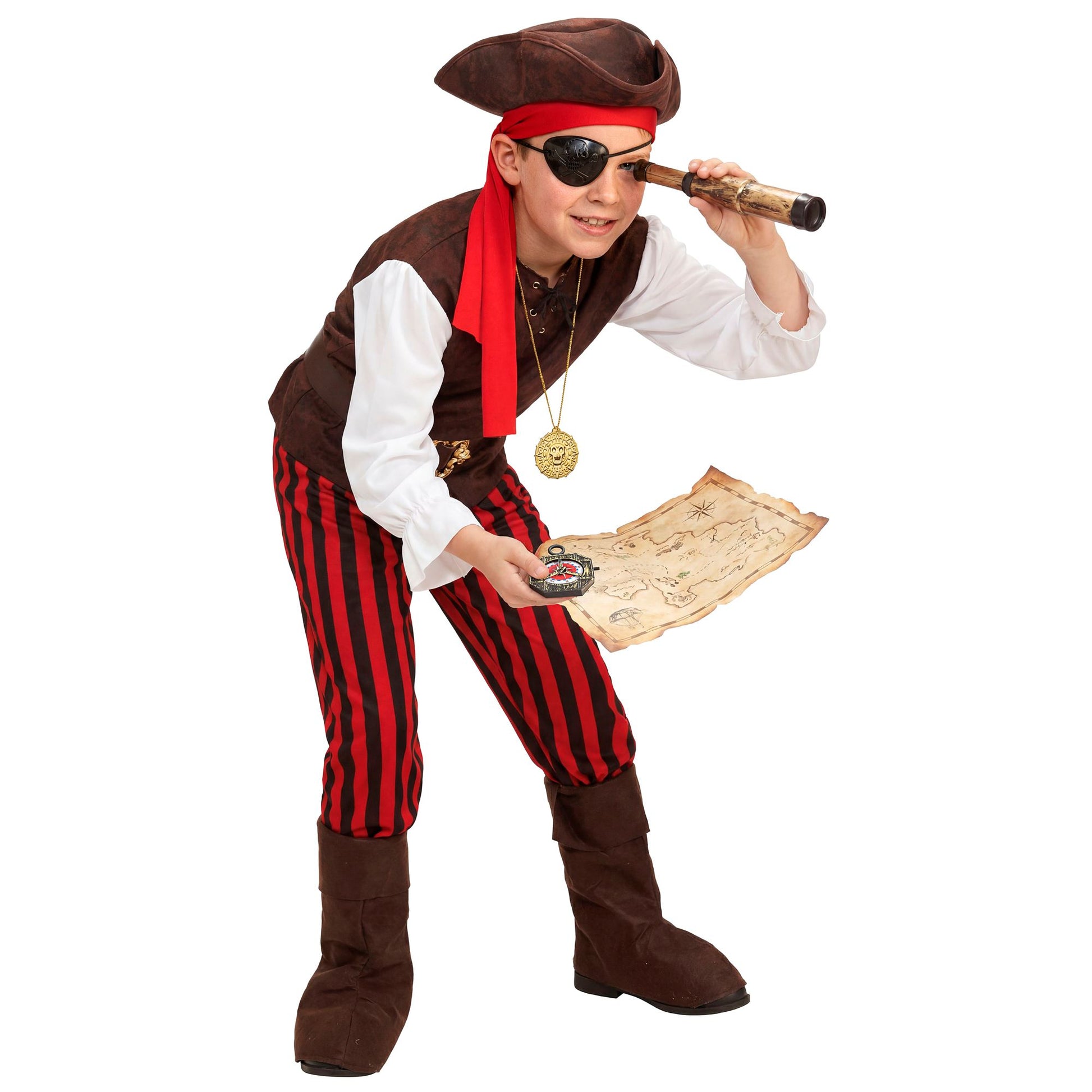 "PIRAT DER KARIBIK" (Hemd mit Weste, Hose, Gürtel, Stiefelüberzieher, Stirnband, Hut) – Ansicht 6