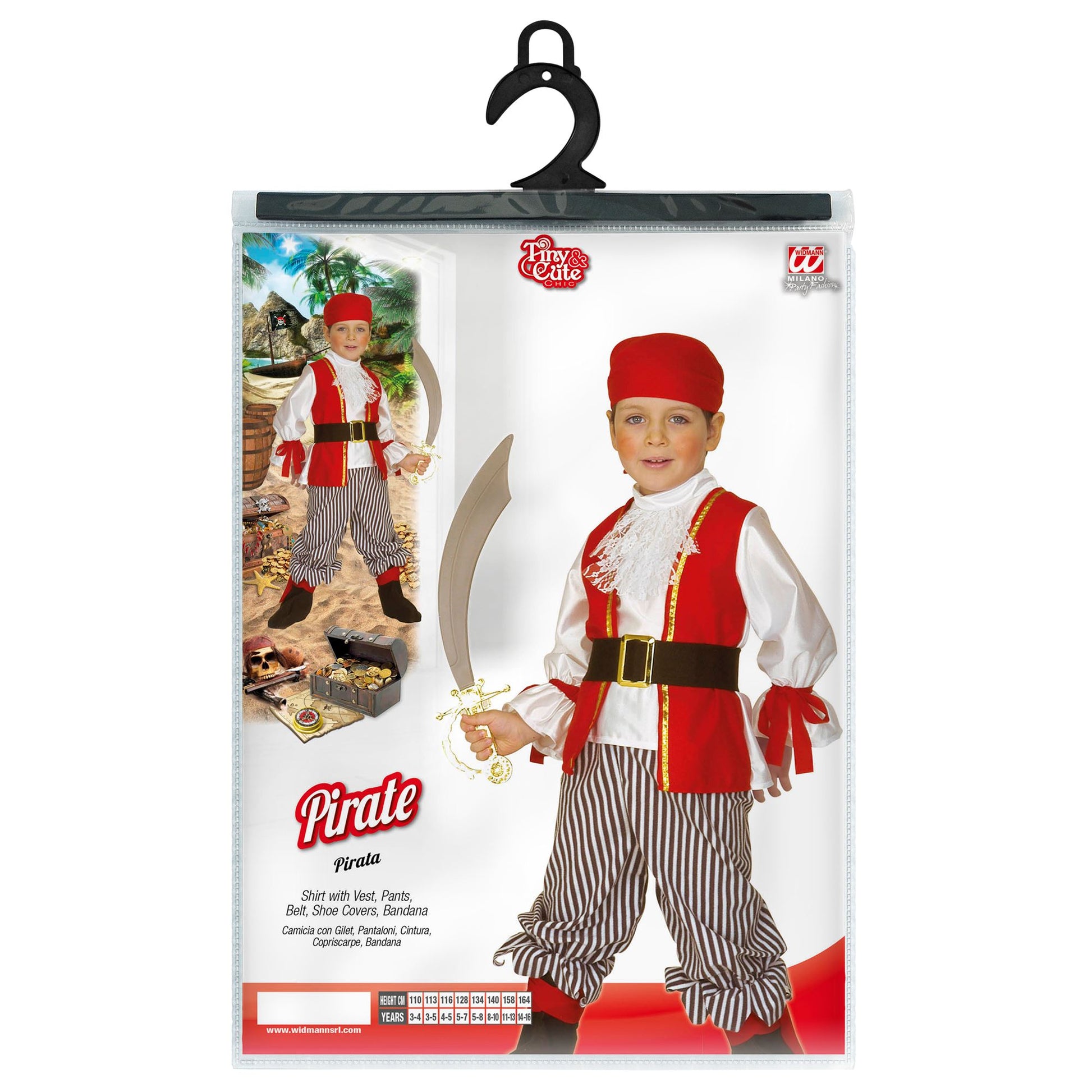 "PIRAT" (Hemd mit Weste, Hose, Gürtel, Überstiefel, Kopftuch) – Detailansicht