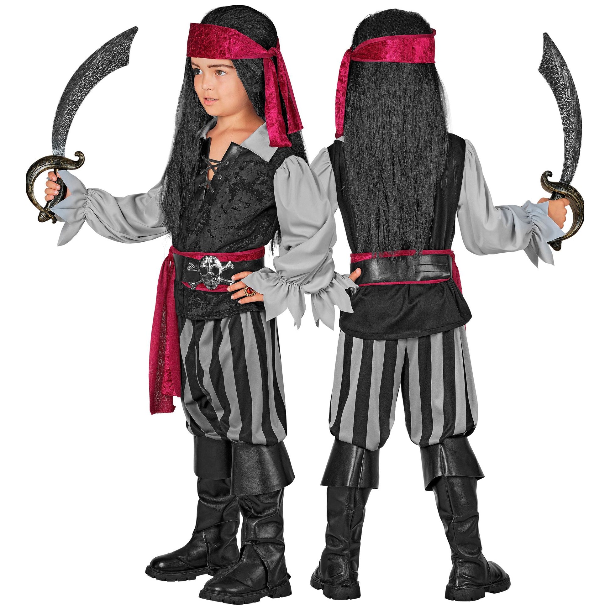 "PIRAT" (Hemd mit Weste, Hose, Schärpe, Gürtel, Stirnband, Stiefelüberzieher) – Ansicht 4