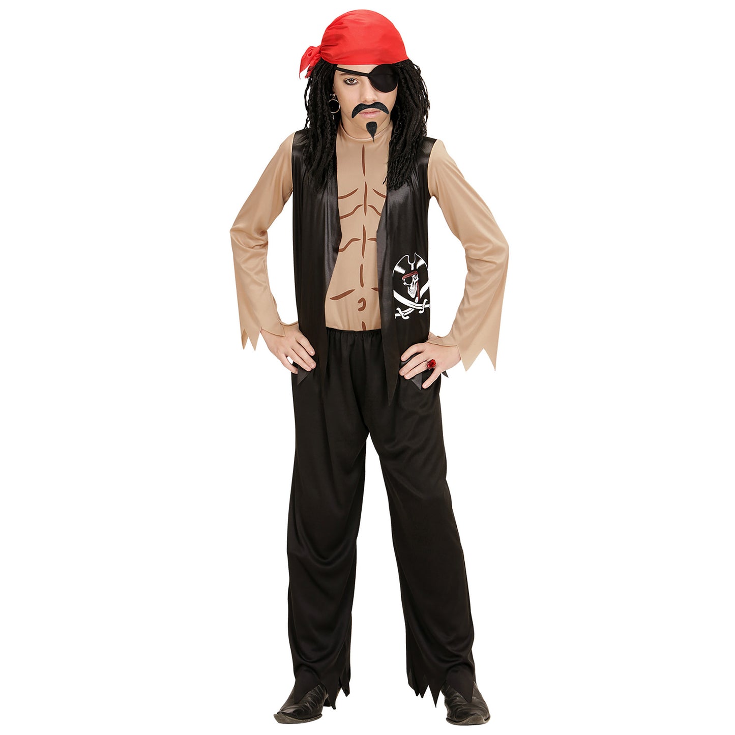 "PIRAT" (T-Shirt mit Weste, Bandana, Augenklappe) – Ansicht 4