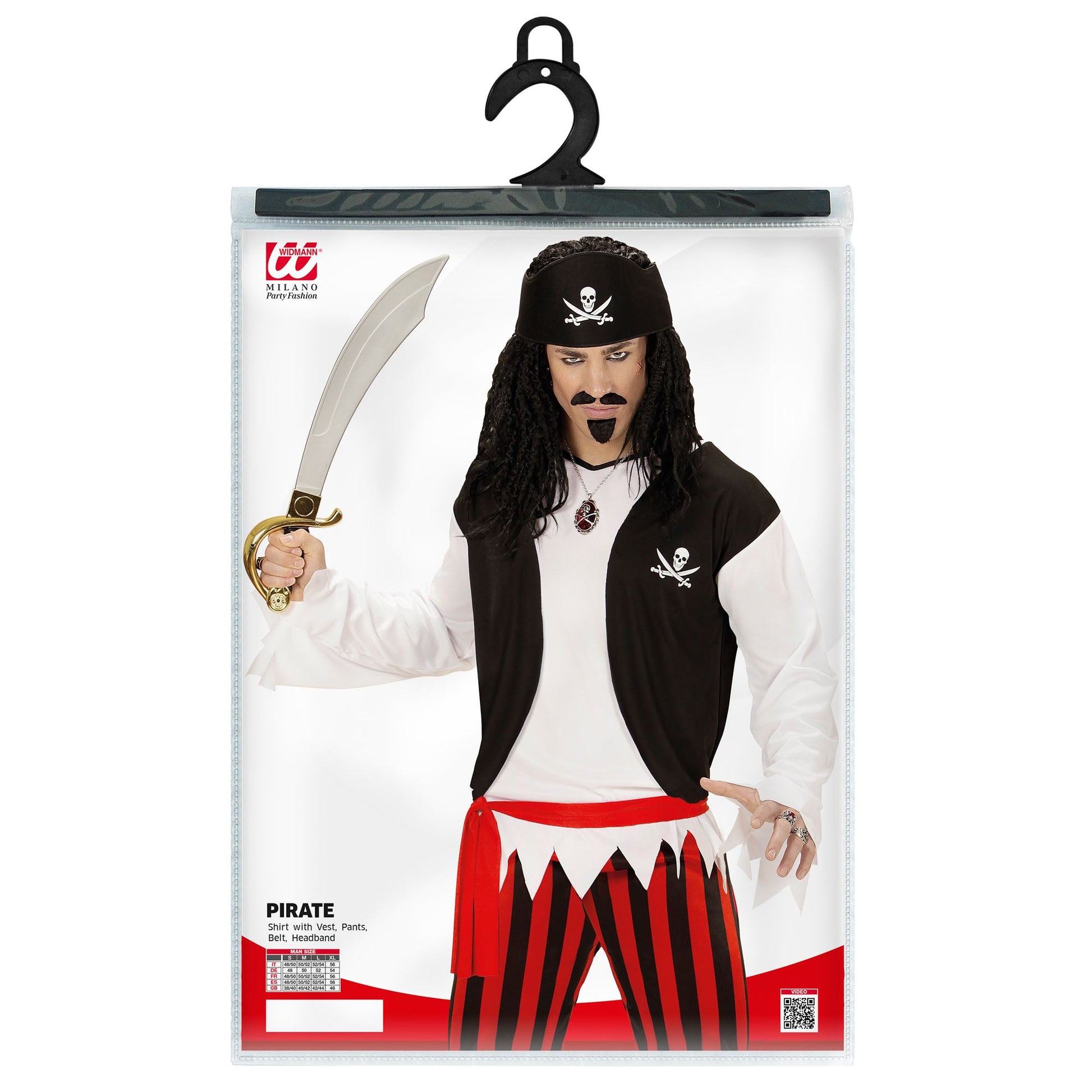 "PIRAT" (T-Shirt mit Weste, Hose, Gürtel, Stirnband) – Ansicht 4