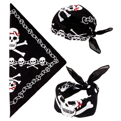 "PIRATE TOTENKOPF BANDANA" 55x55 cm - 100% Baumwolle – Vorderansicht