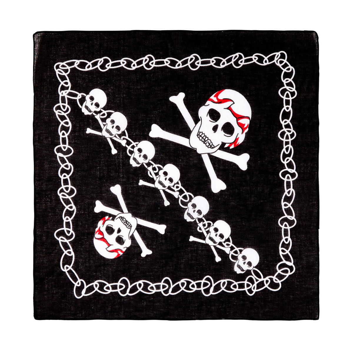 "PIRATE TOTENKOPF BANDANA" 55x55 cm - 100% Baumwolle – Detailansicht