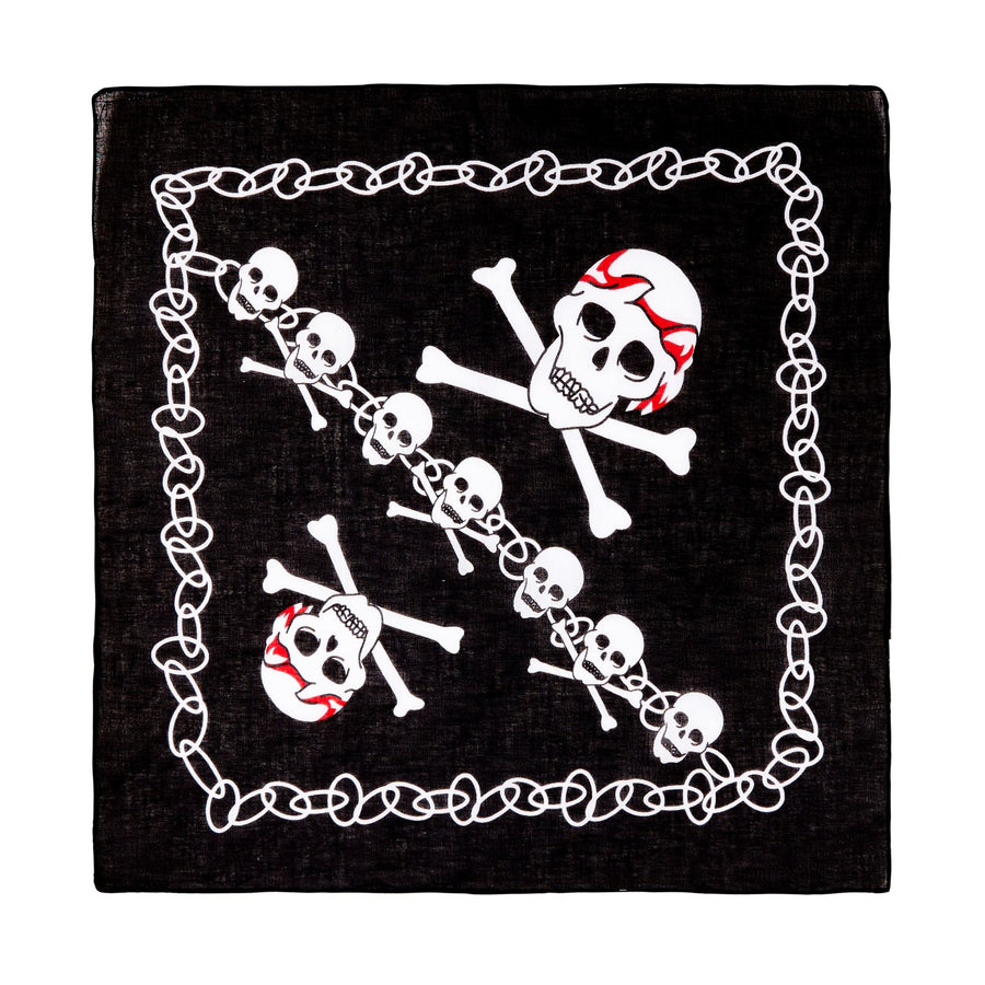 "PIRATE TOTENKOPF BANDANA" 55x55 cm - 100% Baumwolle – Detailansicht