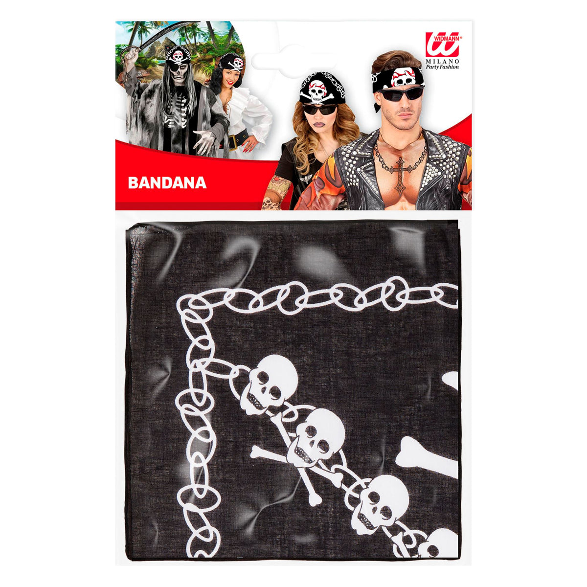 "PIRATE TOTENKOPF BANDANA" 55x55 cm - 100% Baumwolle – Ansicht 3