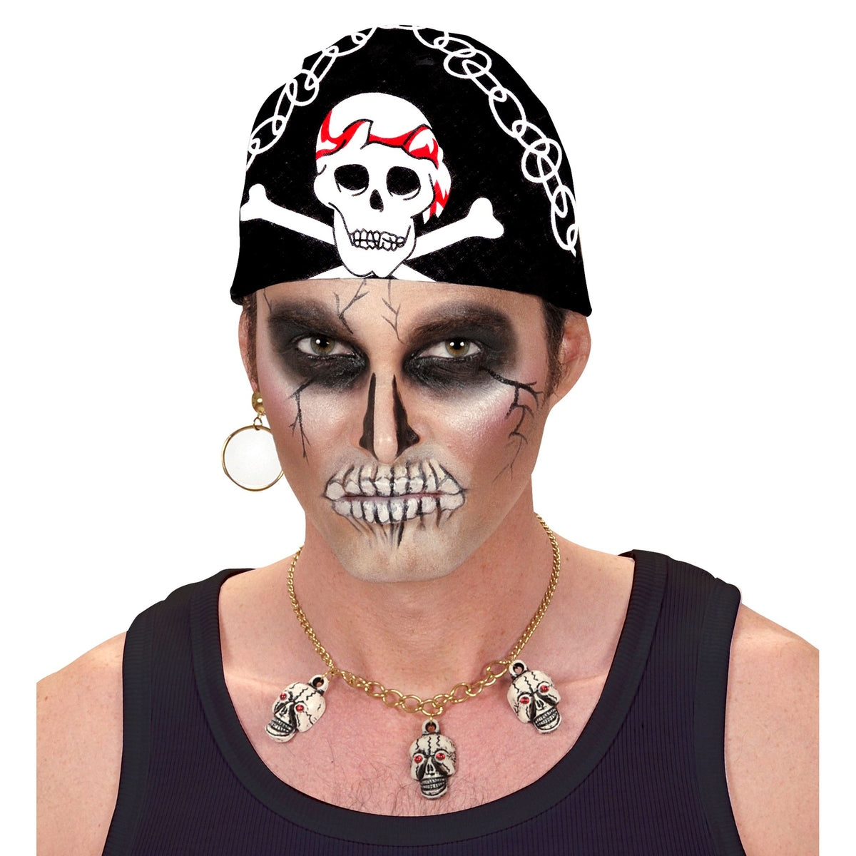 "PIRATE TOTENKOPF BANDANA" 55x55 cm - 100% Baumwolle – Ansicht 5