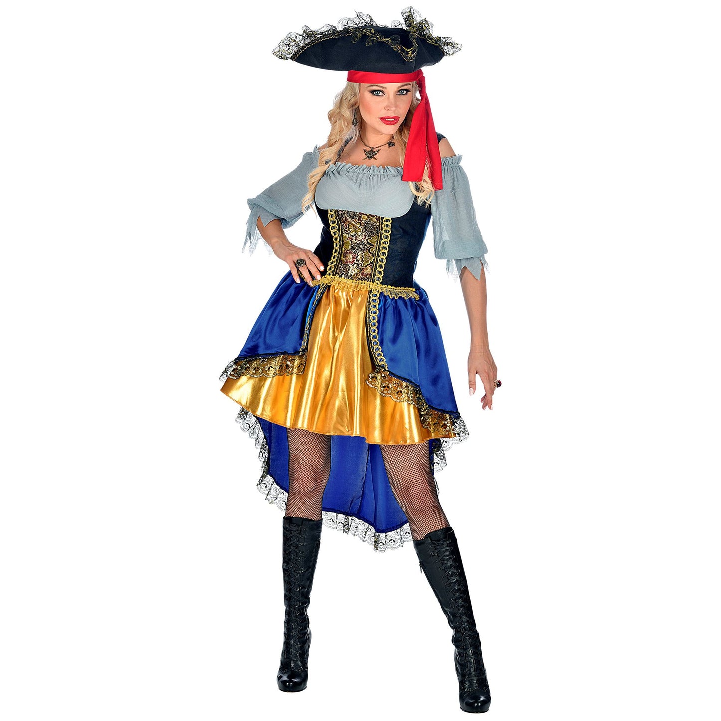 "PIRATEN KAPITÄNIN" (Kleid mit Bluse, Hut) – Vorderansicht