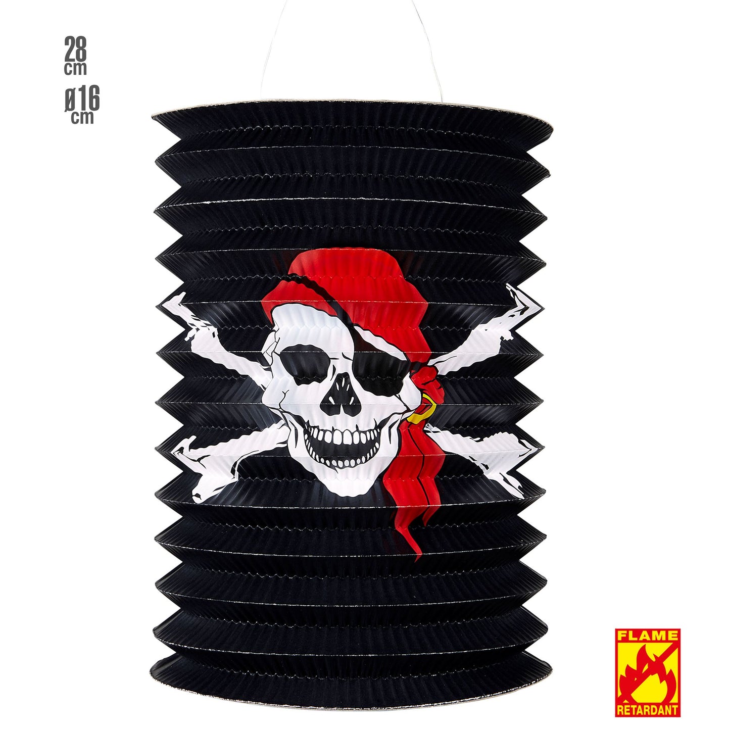 "PIRATEN LATERNE" Ø 16 cm - h 28 cm - schwer entflammbar – Vorderansicht