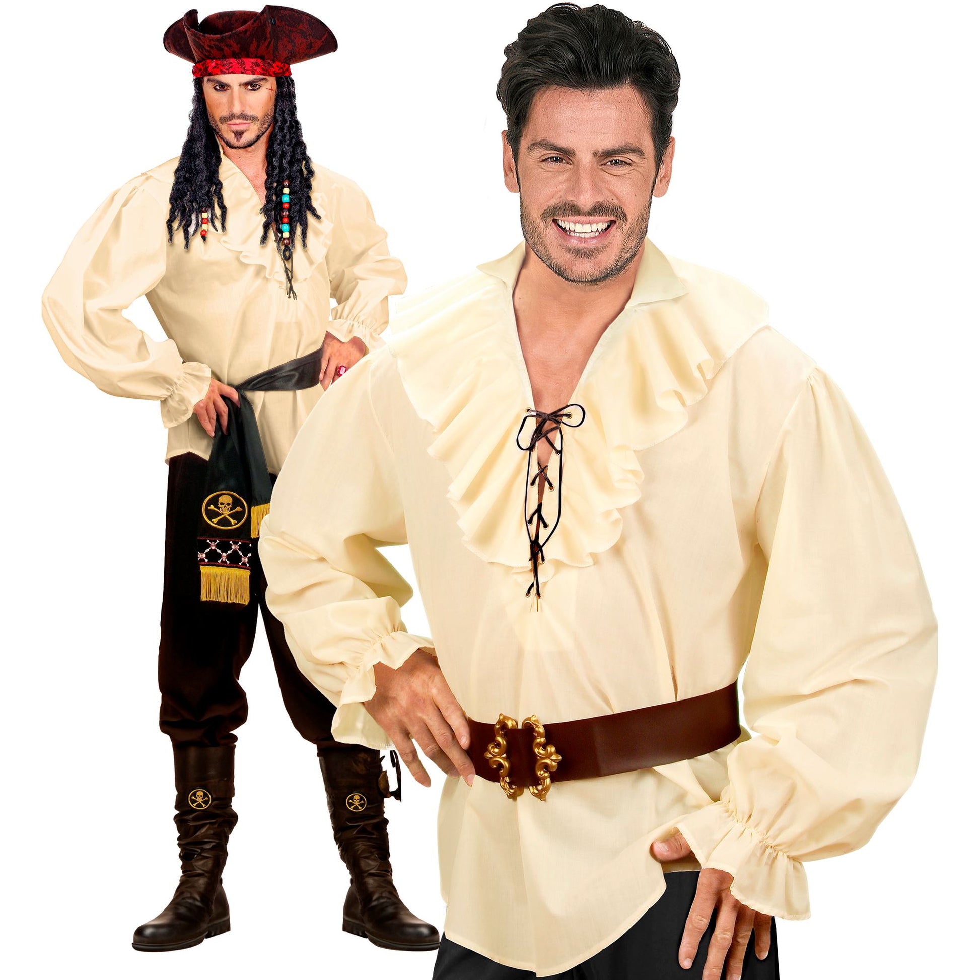 "PIRATEN/ RENAISSANCE HEMD BEIGE" – Vorderansicht