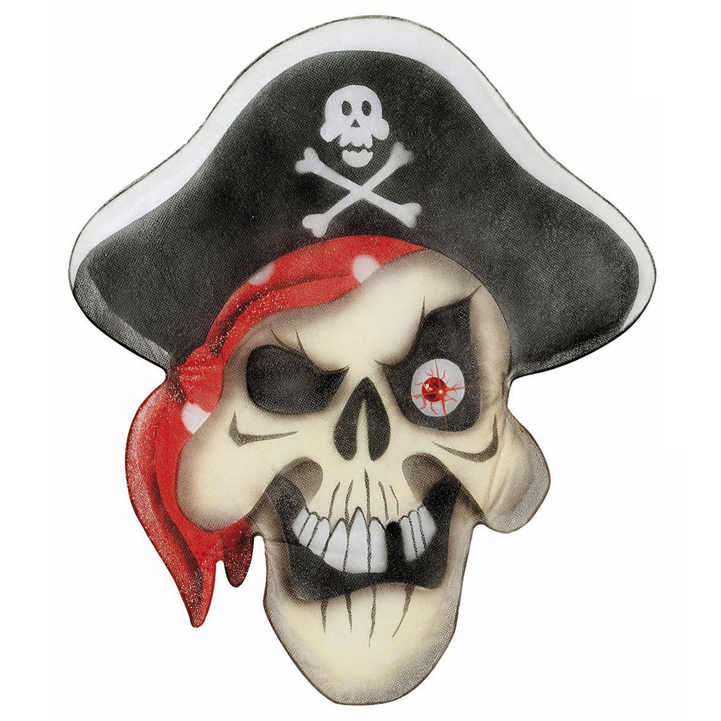 "PIRATEN - TOTENKOPF AUS CHIFFON MIT JUWEL - AUGEN" 48x56 cm – Vorderansicht