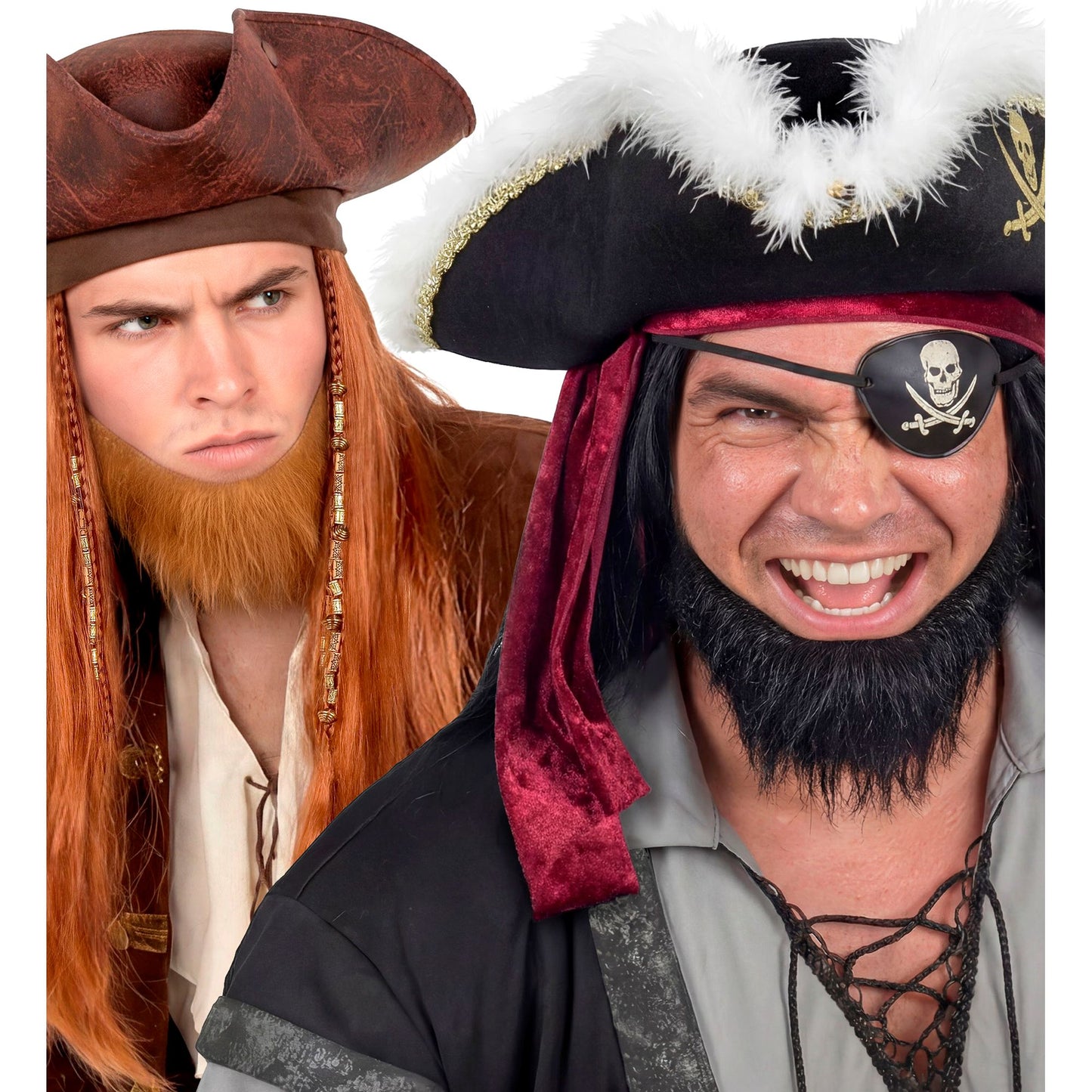 "PIRATENBART" in 2 Farben sort – Vorderansicht