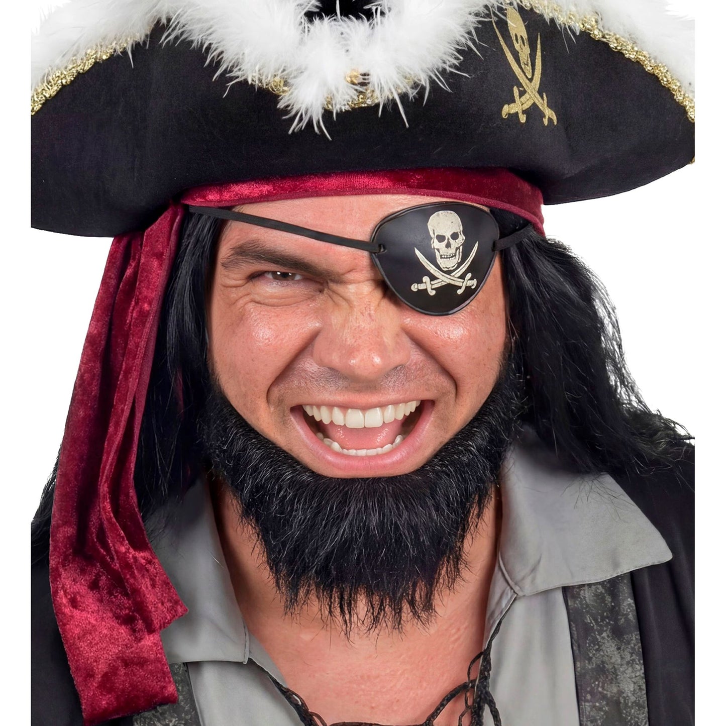 "PIRATENBART" in 2 Farben sort – Detailansicht