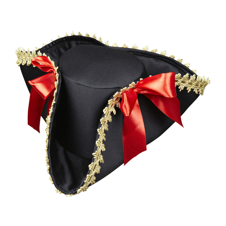 "PIRATENDREISPITZ MIT GOLDENER VERZIERUNG SCHLEIFEN" – Vorderansicht