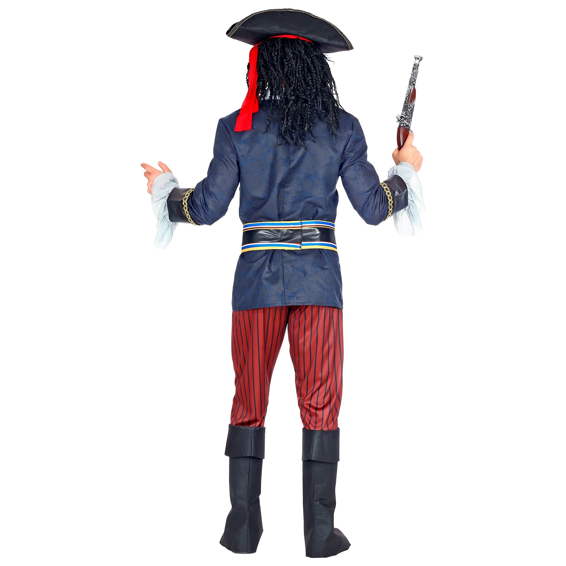 "PIRATENKAPITÄN" (Jacke mit Weste & Hemd, Hose, Gürtel mit Schnalle & Schärpe, Stiefelüberzieher, Hut mit Bandana) – Ansicht 4
