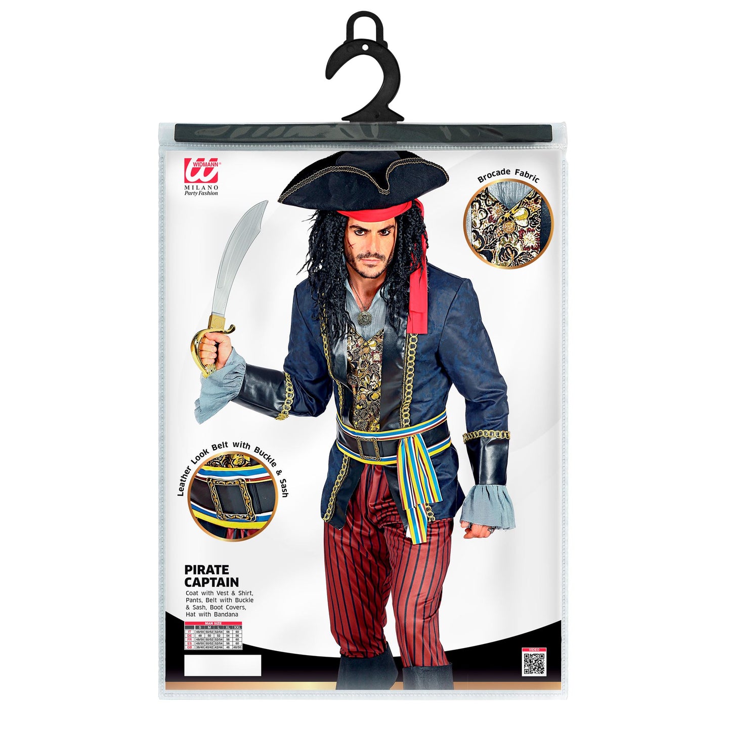 "PIRATENKAPITÄN" (Jacke mit Weste & Hemd, Hose, Gürtel mit Schnalle & Schärpe, Stiefelüberzieher, Hut mit Bandana) – Ansicht 5