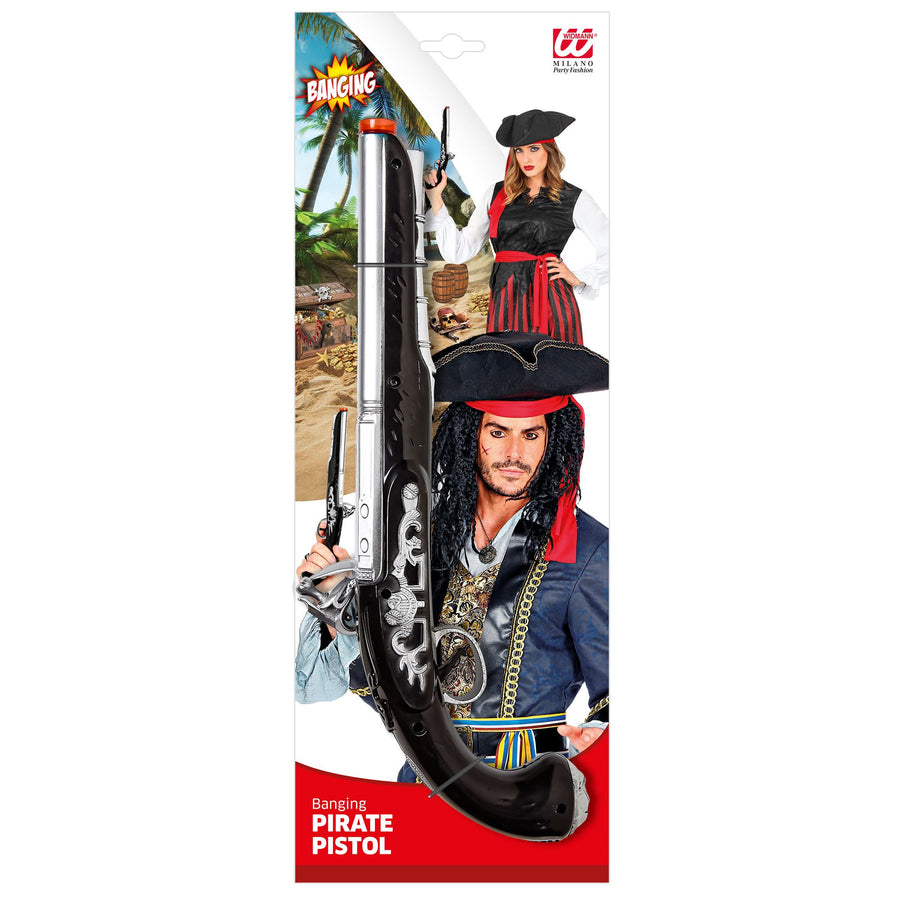 "PIRATENPISTOLE MIT SCHUSSGERÄUSCH UND LICHTERN" 35 cm – Detailansicht