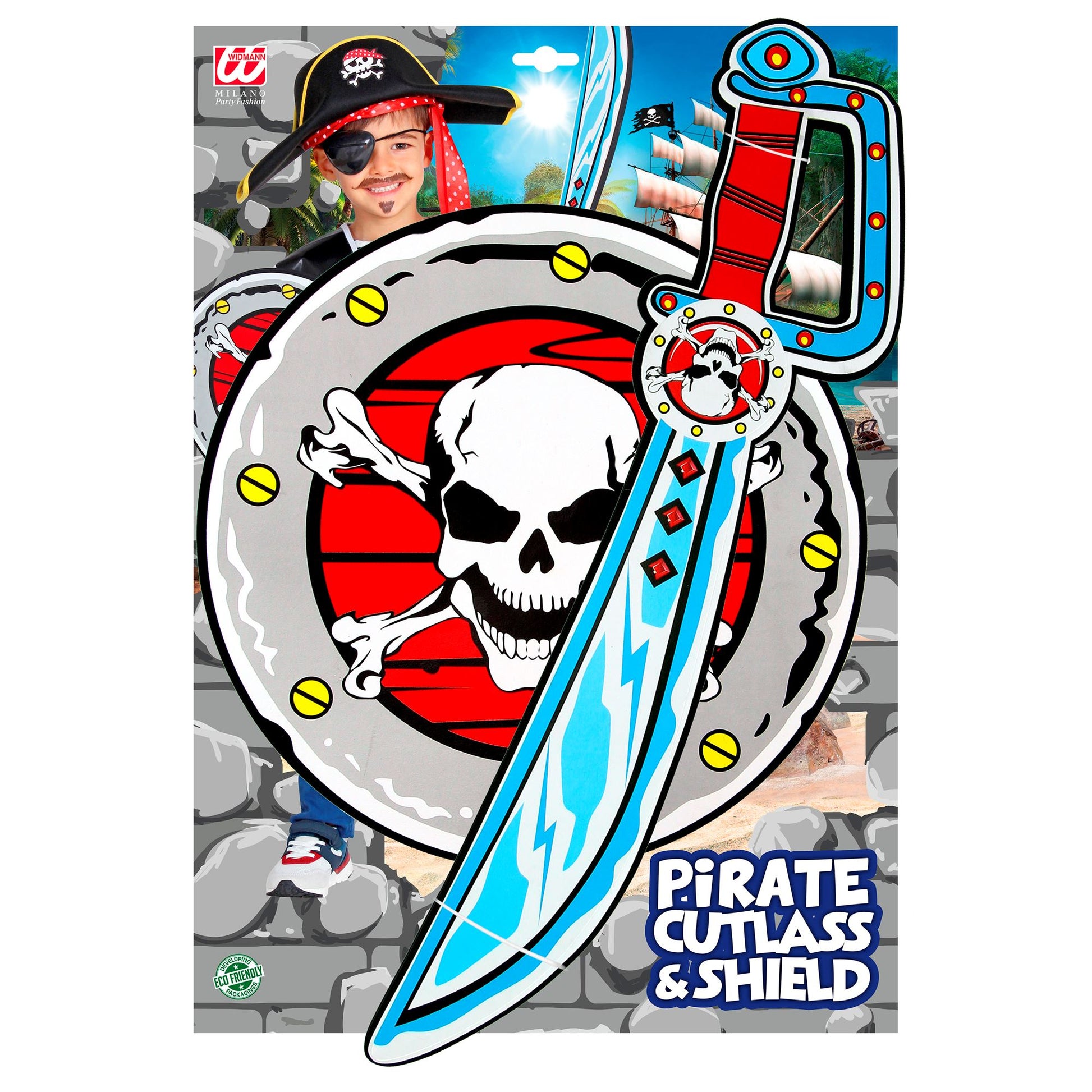"PIRATENSÄBEL & SCHILD" aus weichem Schaumstoff - Schwert 52 cm, Schild 52 cm – Detailansicht