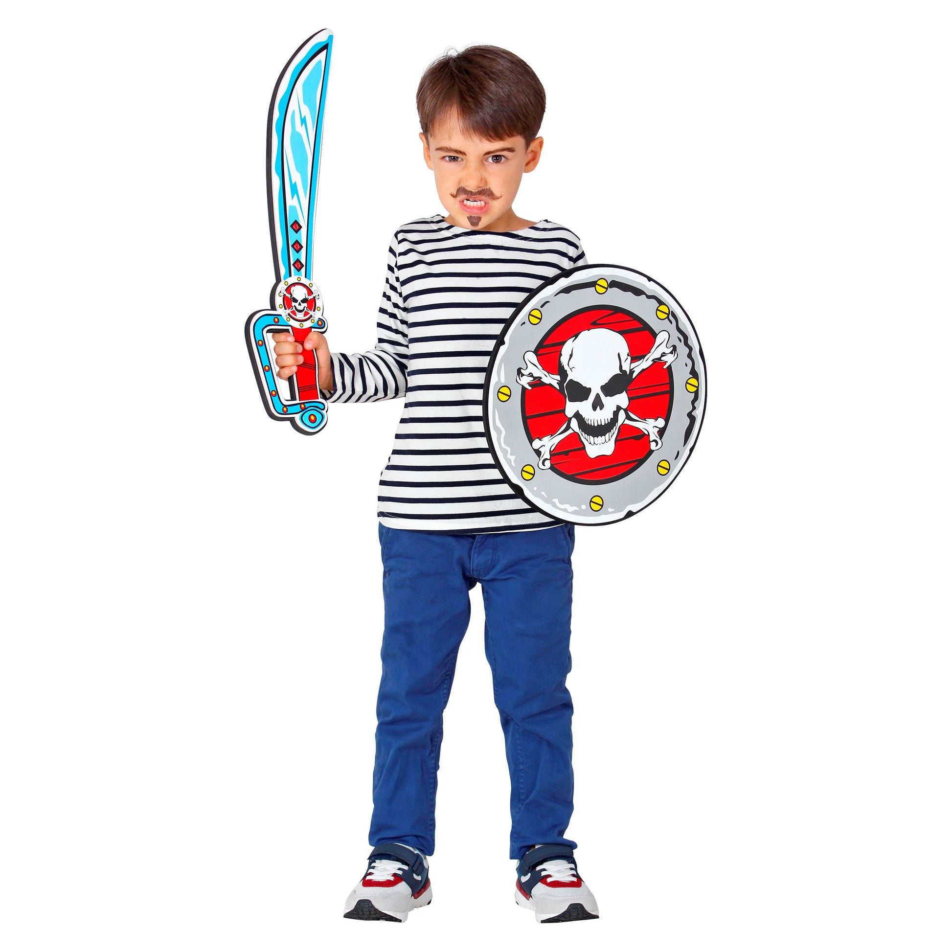 "PIRATENSÄBEL & SCHILD" aus weichem Schaumstoff - Schwert 52 cm, Schild 52 cm – Ansicht 3