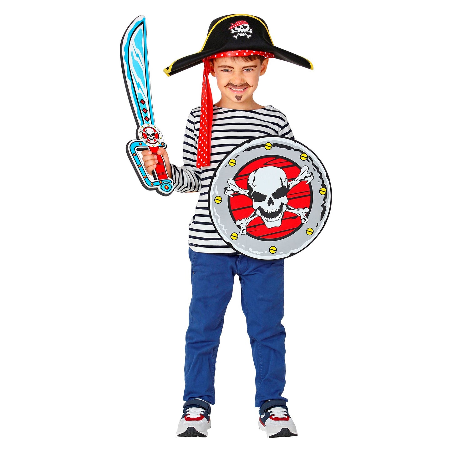 "PIRATENSÄBEL & SCHILD" aus weichem Schaumstoff - Schwert 52 cm, Schild 52 cm – Ansicht 4