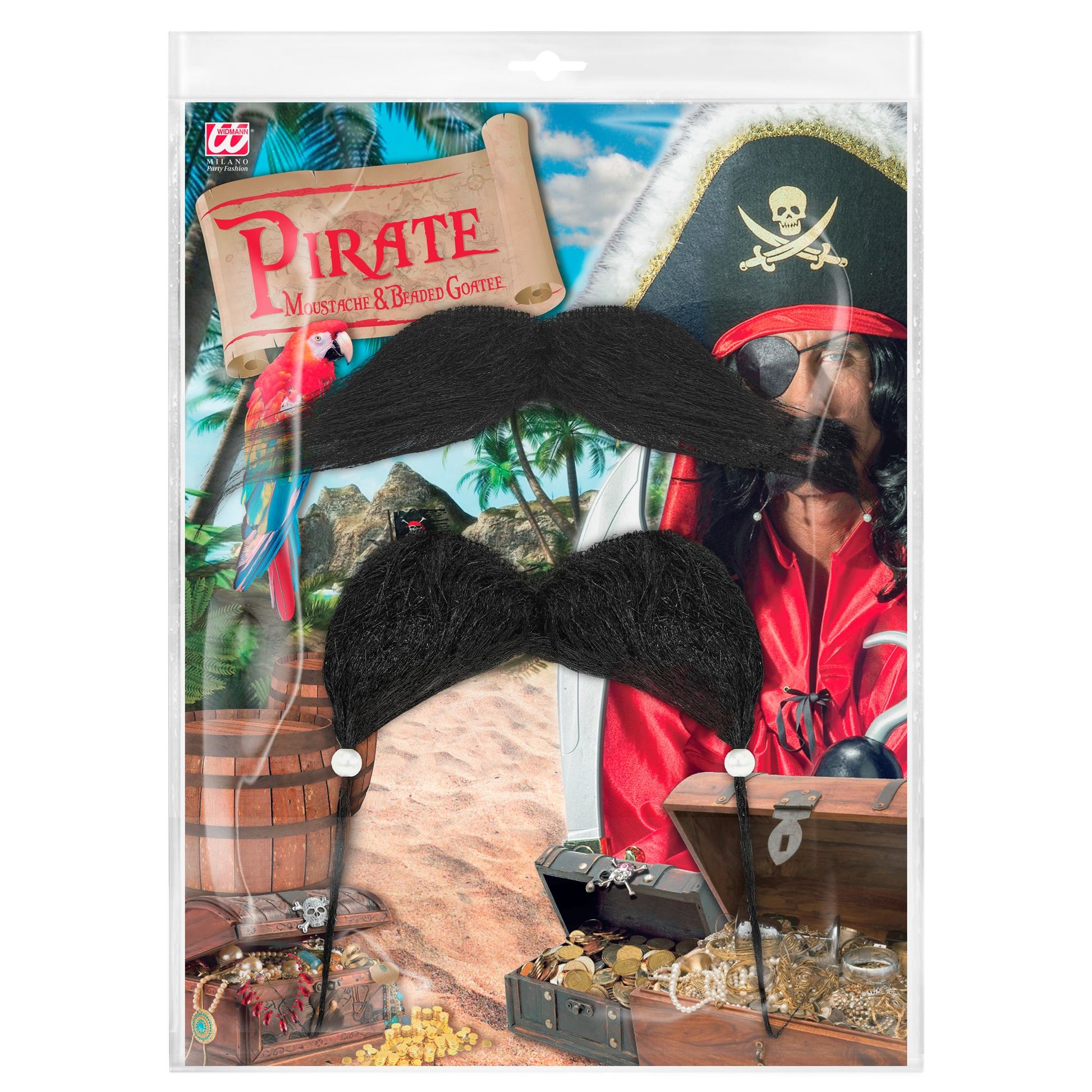 "PIRATENSCHNUR- UND SPITZBART MIT PERLEN" – Detailansicht