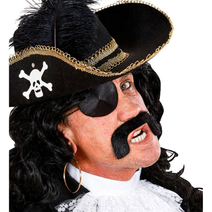 "PIRATENSCHNURBART UND AUGENKLAPPE" klebend - schwarz – Ansicht 4