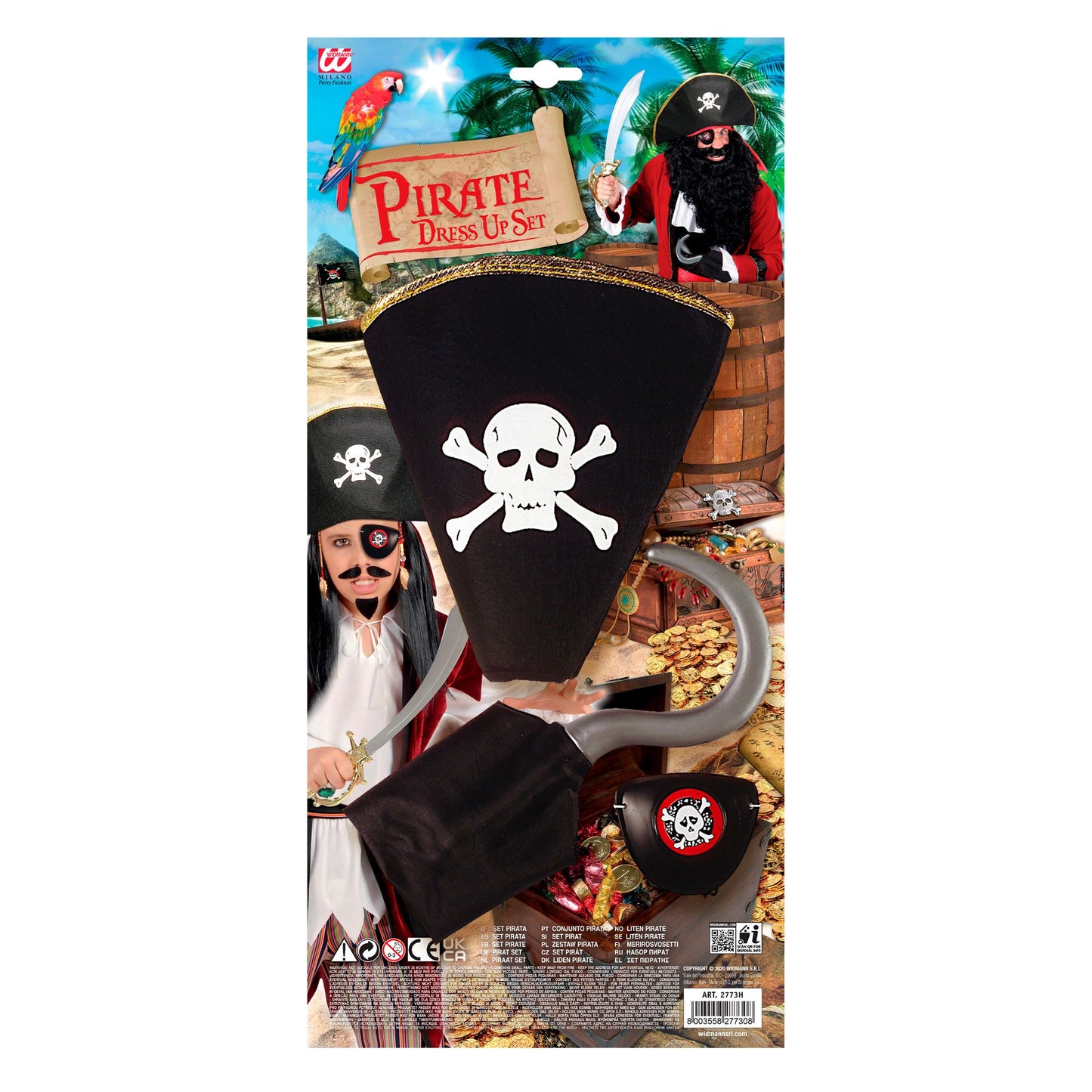 "PIRATENSET" (Hut, Haken, Augenklappe) – Detailansicht