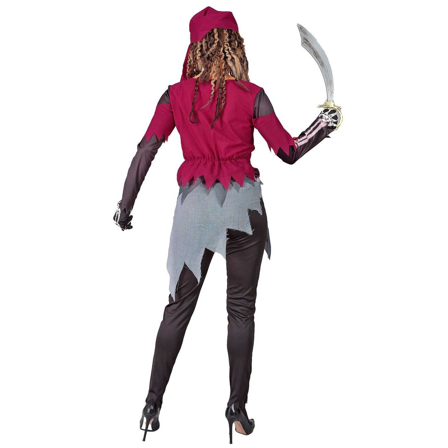 "PIRATENSKELETT" (Hemd mit Korsett und Rock, Leggings, Kopftuch) – Ansicht 4