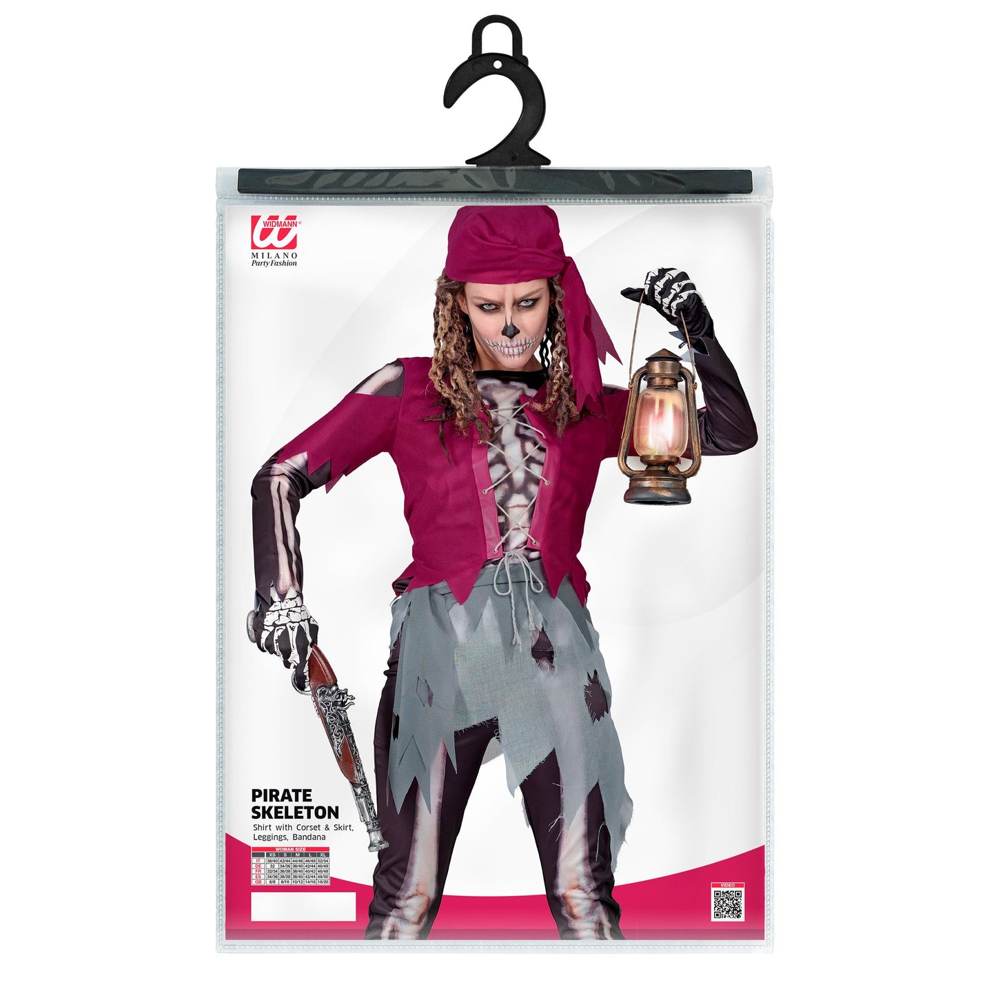 "PIRATENSKELETT" (Hemd mit Korsett und Rock, Leggings, Kopftuch) – Ansicht 5