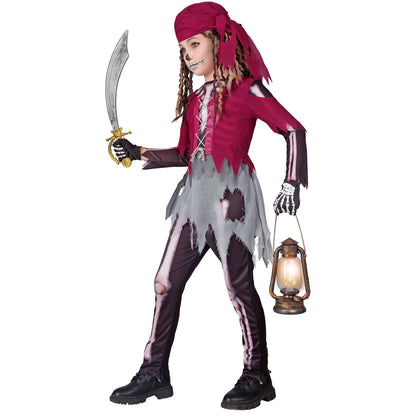 "PIRATENSKELETT" (Hemd mit Korsett und Rock, Leggings, Kopftuch) – Ansicht 3
