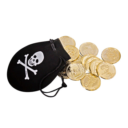 "PIRATENTASCHE MIT 12 GOLDENDEN DUBLONEN" – Detailansicht
