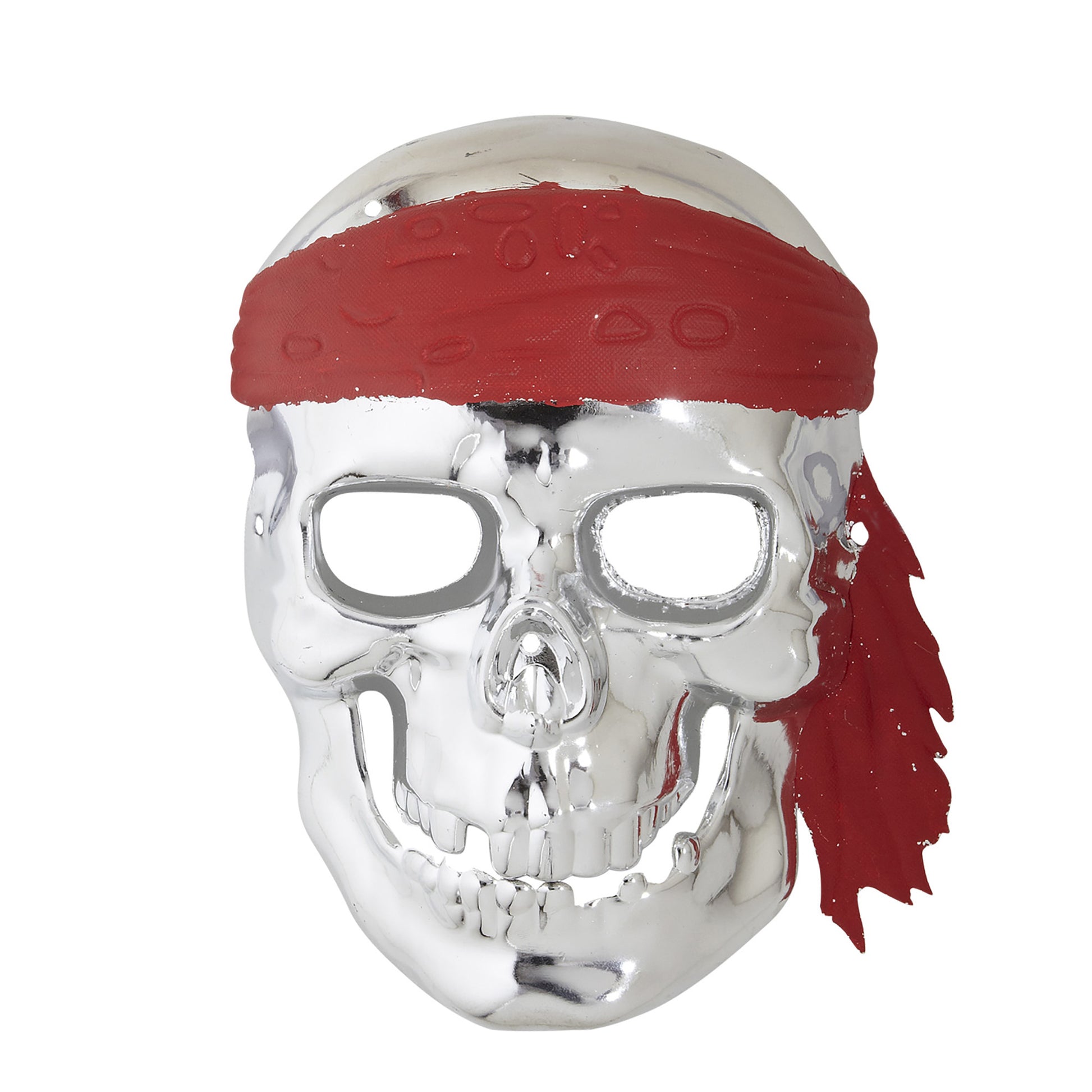 "PIRATENTOTENKOPFMASKE SILBER" – Vorderansicht