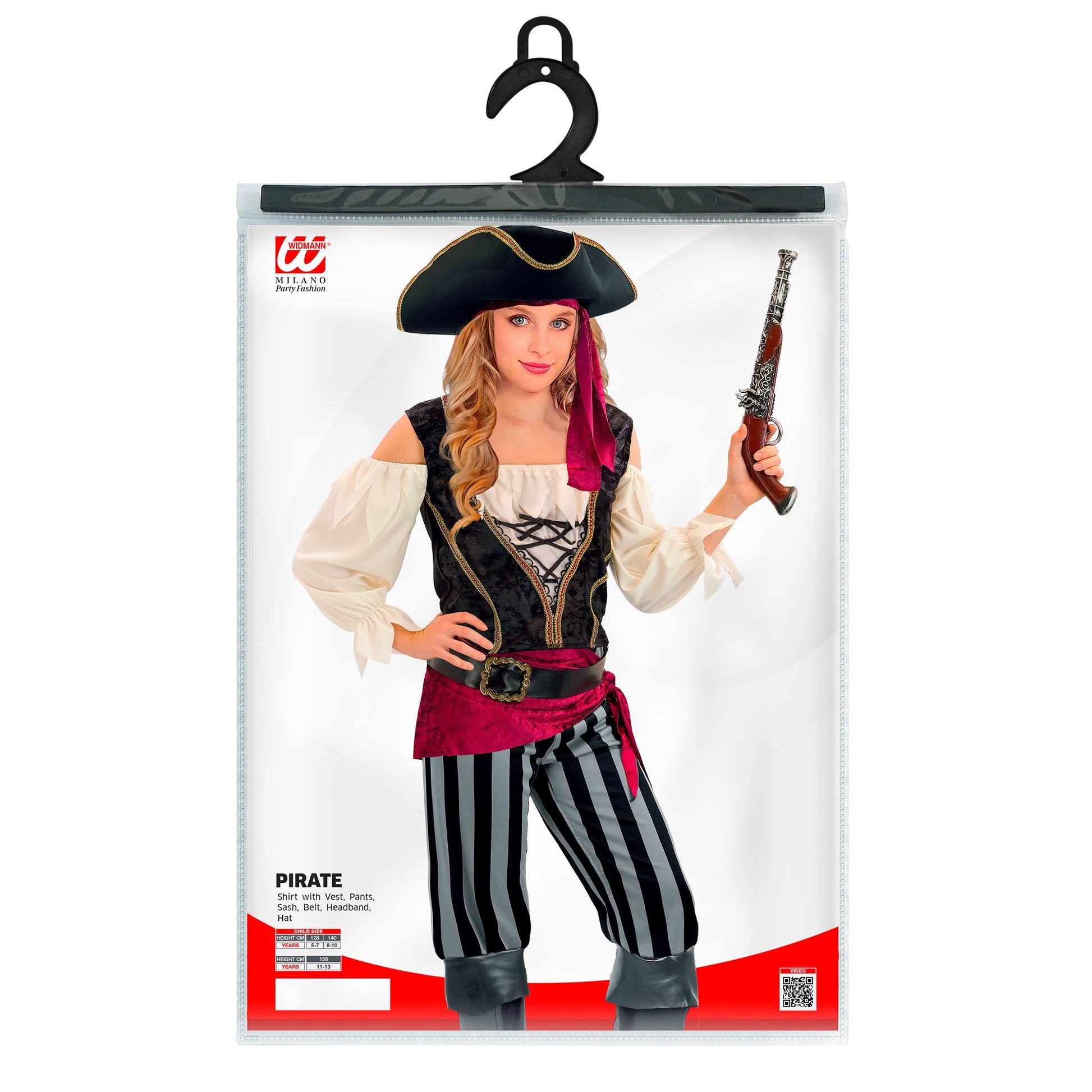 "PIRATIN" (Bluse mit Weste, Hose, Schärpe, Gürtel, Stirnband, Hut) – Ansicht 5