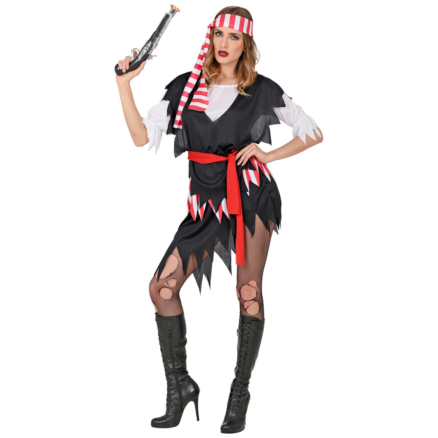 "PIRATIN" (Kleid, Gürtel, Kopftuch) – Vorderansicht