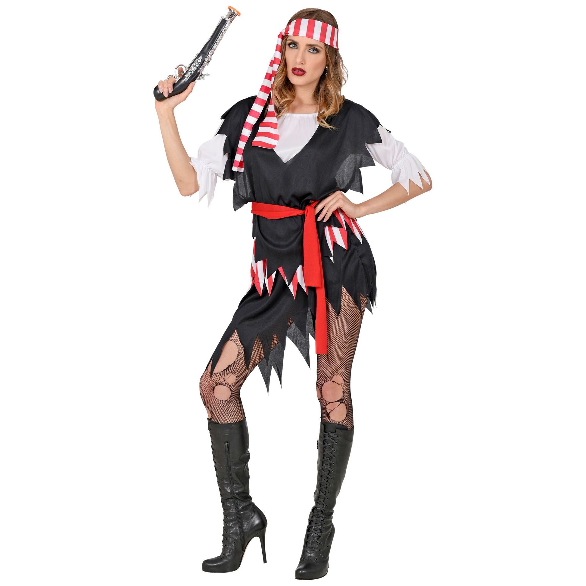 "PIRATIN" (Kleid, Gürtel, Kopftuch) – Vorderansicht