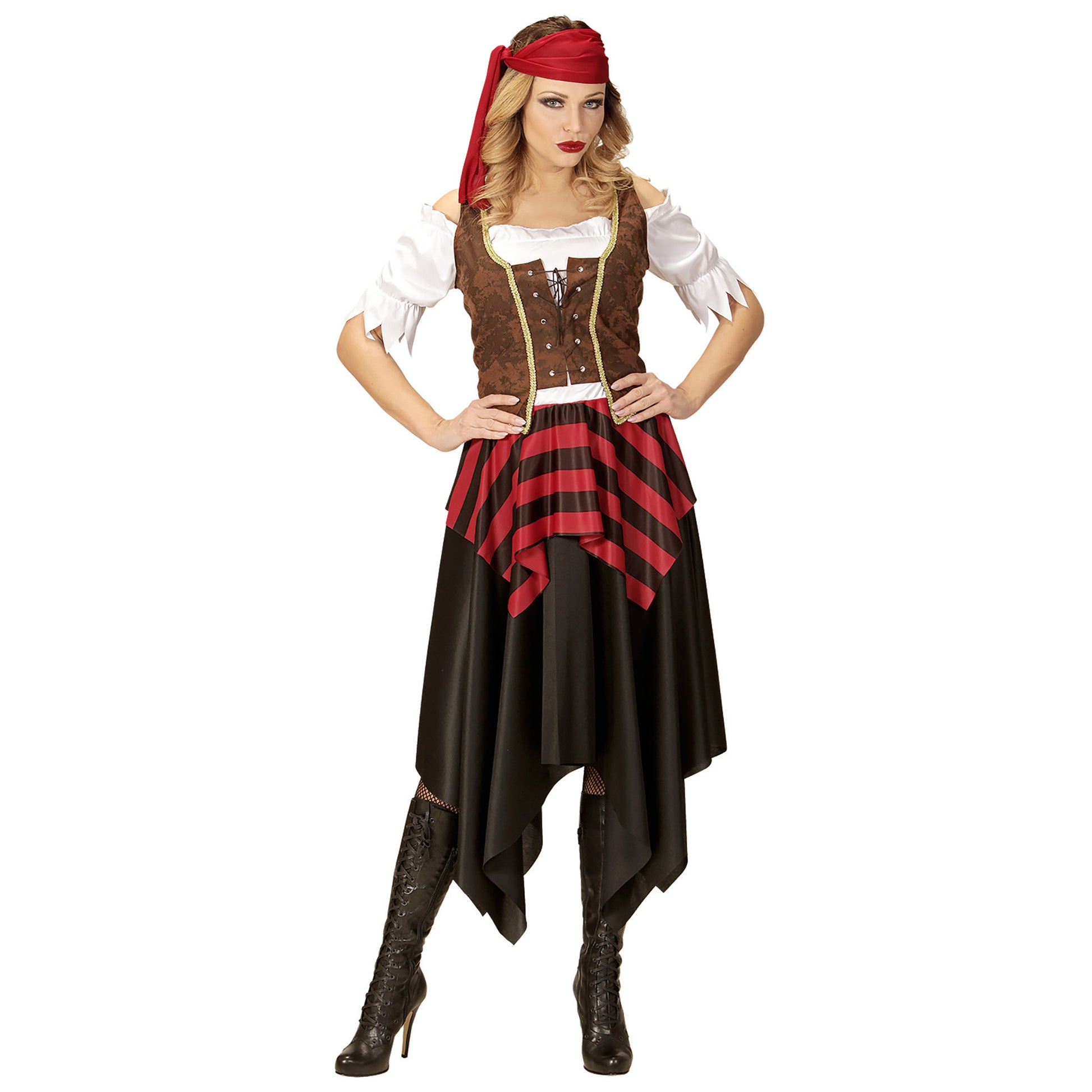 "PIRATIN" (Kleid, Korsett, Kopfband) – Vorderansicht
