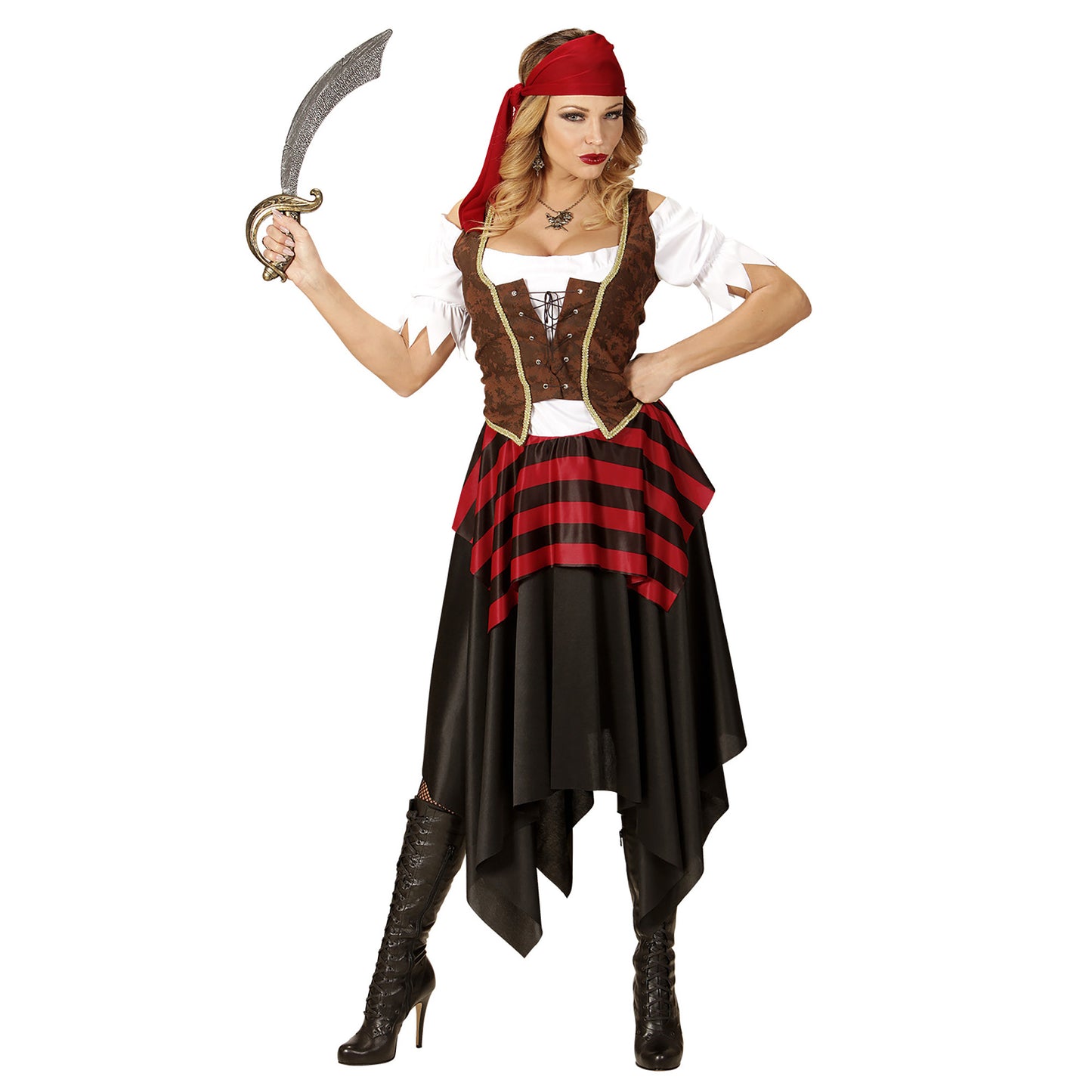 "PIRATIN" (Kleid, Korsett, Kopfband) – Detailansicht
