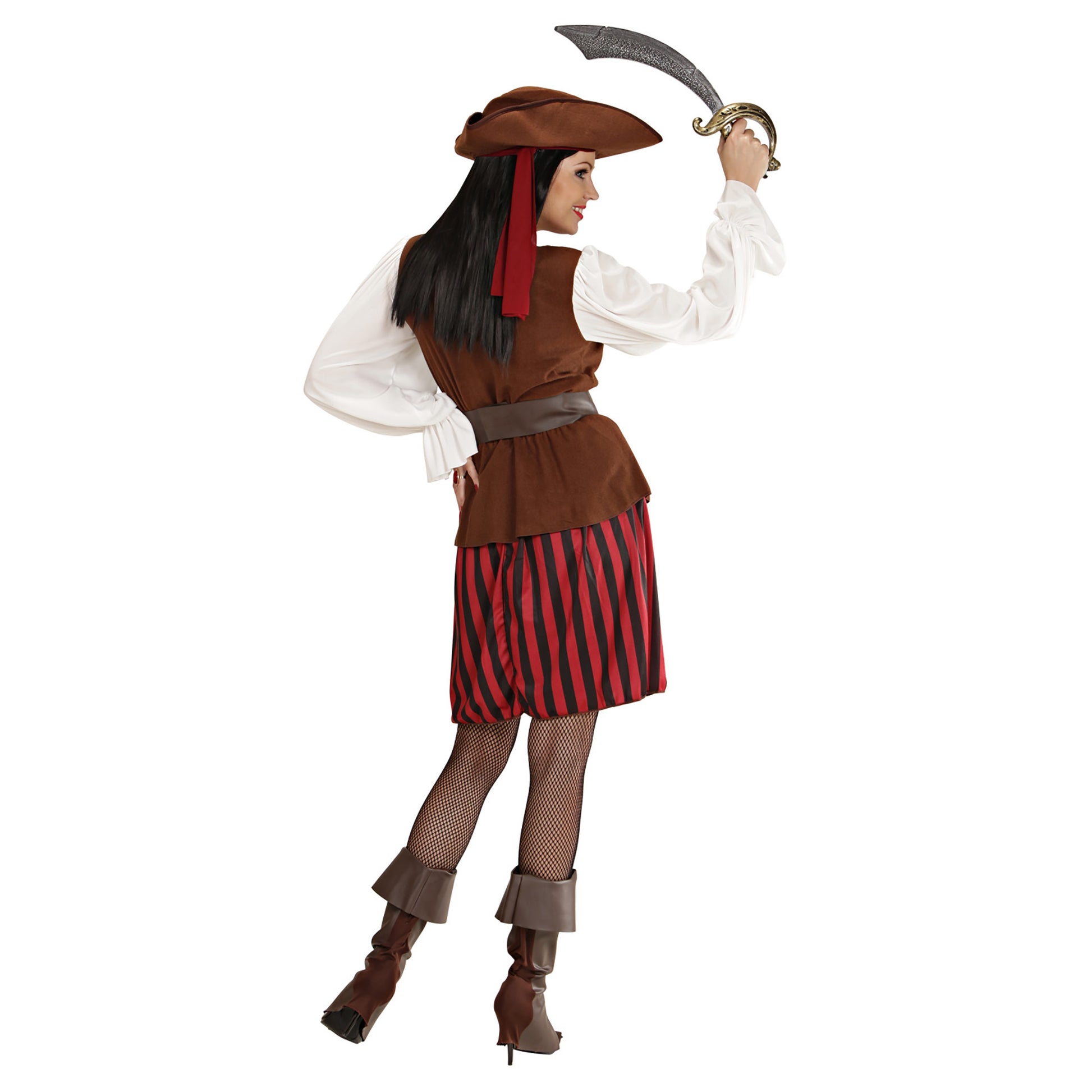 "PIRATIN" (Kleid mit Weste, Gürtel, Stiefelüberzieher, Stirnband, Hut) – Ansicht 3