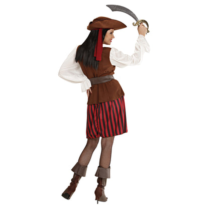"PIRATIN" (Kleid mit Weste, Gürtel, Stiefelüberzieher, Stirnband, Hut) – Ansicht 3