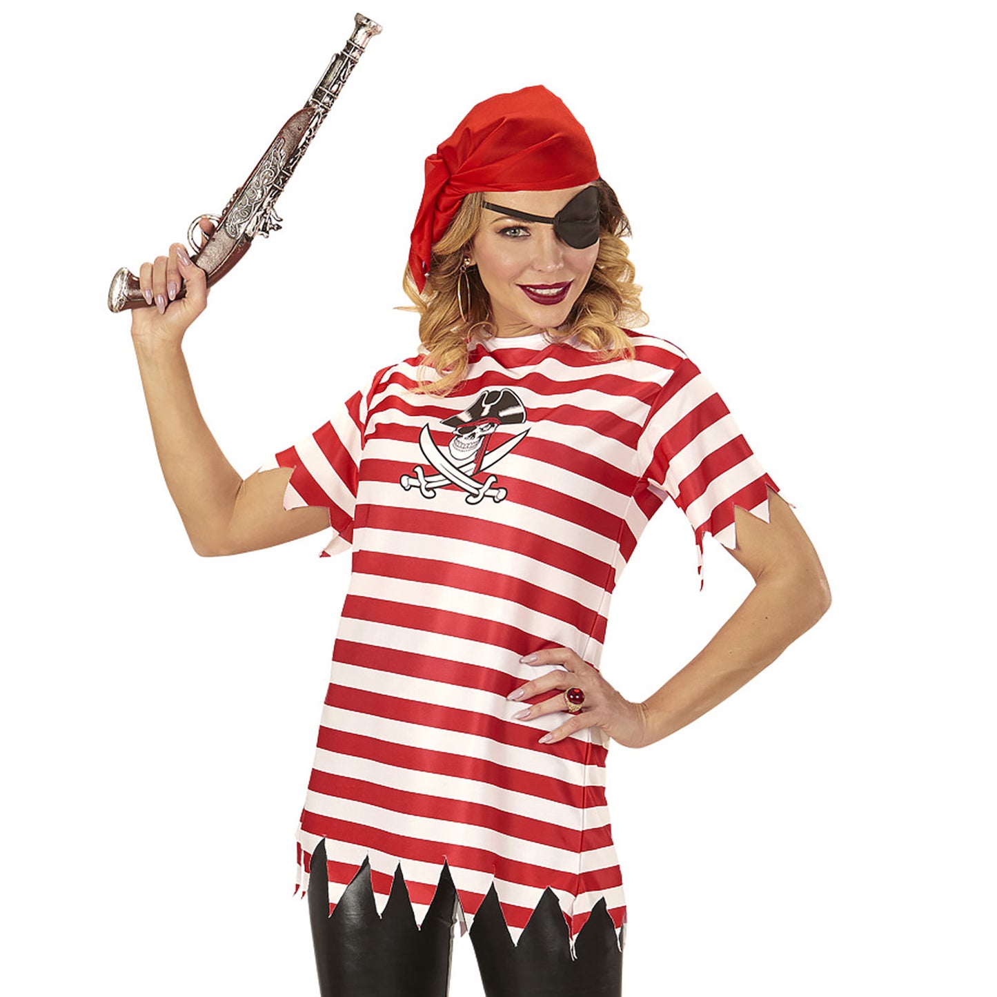 "PIRATIN" (T-Shirt, Bandana, Augenklappe) – Detailansicht