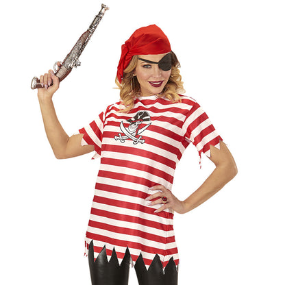 "PIRATIN" (T-Shirt, Bandana, Augenklappe) – Detailansicht