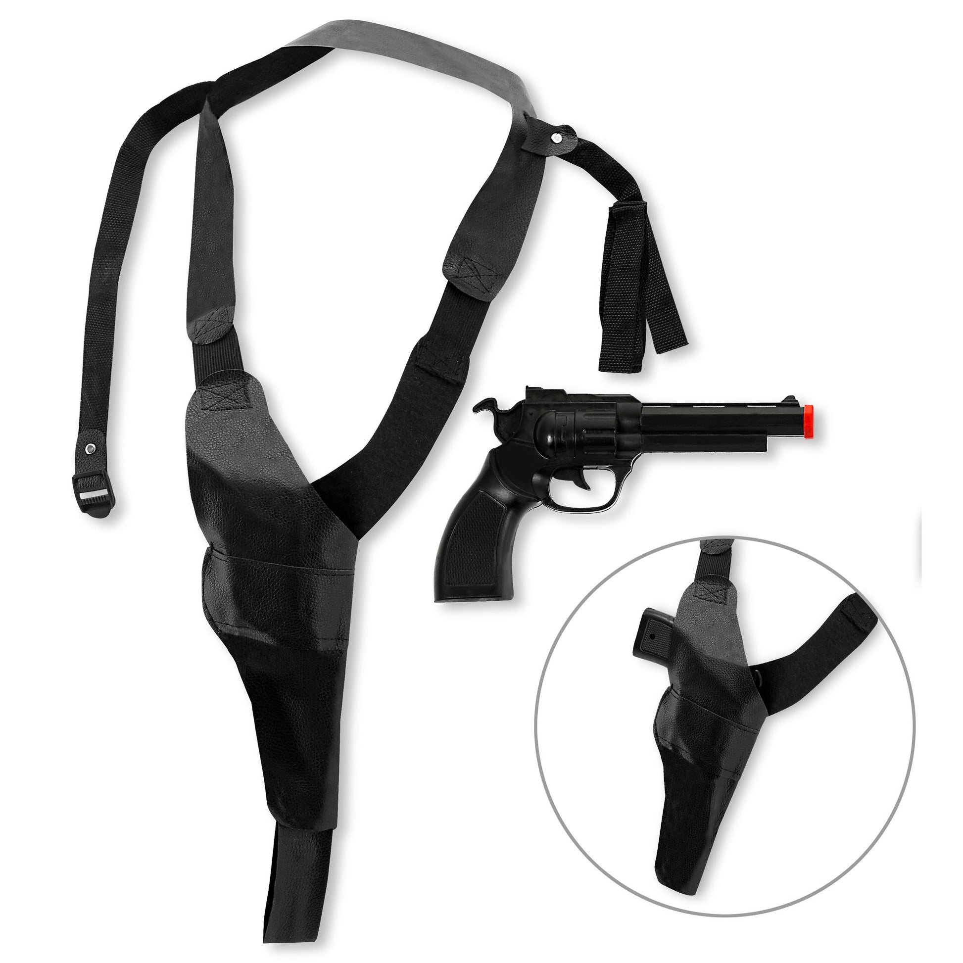 "PISTOLENHOLSTER MIT PISTOLE" 21,5 cm – Vorderansicht