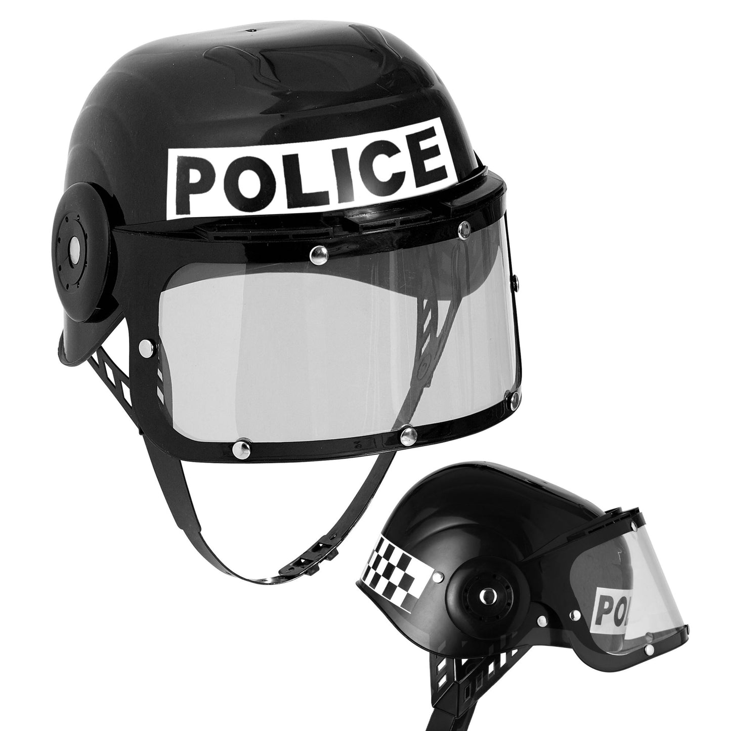 "POLIZEIEINSATZHELM" aus Hartplastik – Detailansicht
