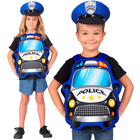 "POLIZIST" (Kostüm, Mütze) – Vorderansicht