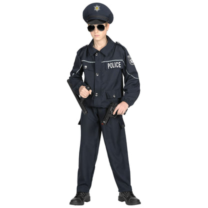 "POLIZIST" (Oberteil, Hose, Mütze) – Detailansicht